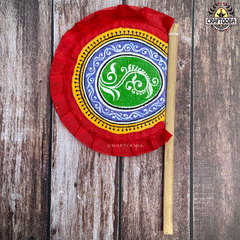 Cane handpainted hatpakha hand fan art – 8.5 inches | Cane handpainted hatpakha hand fan decor