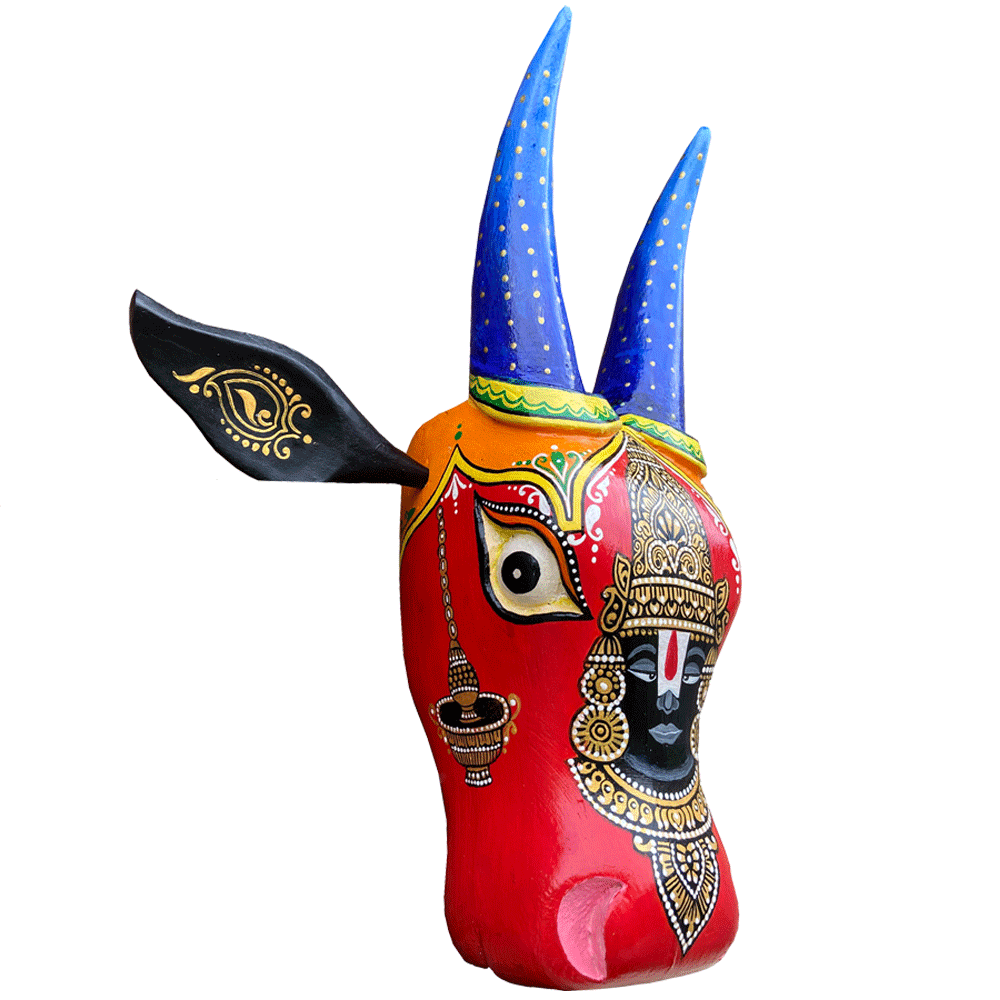 Red Lord Venkateshwara | Lord Balaji 15 inches cow head