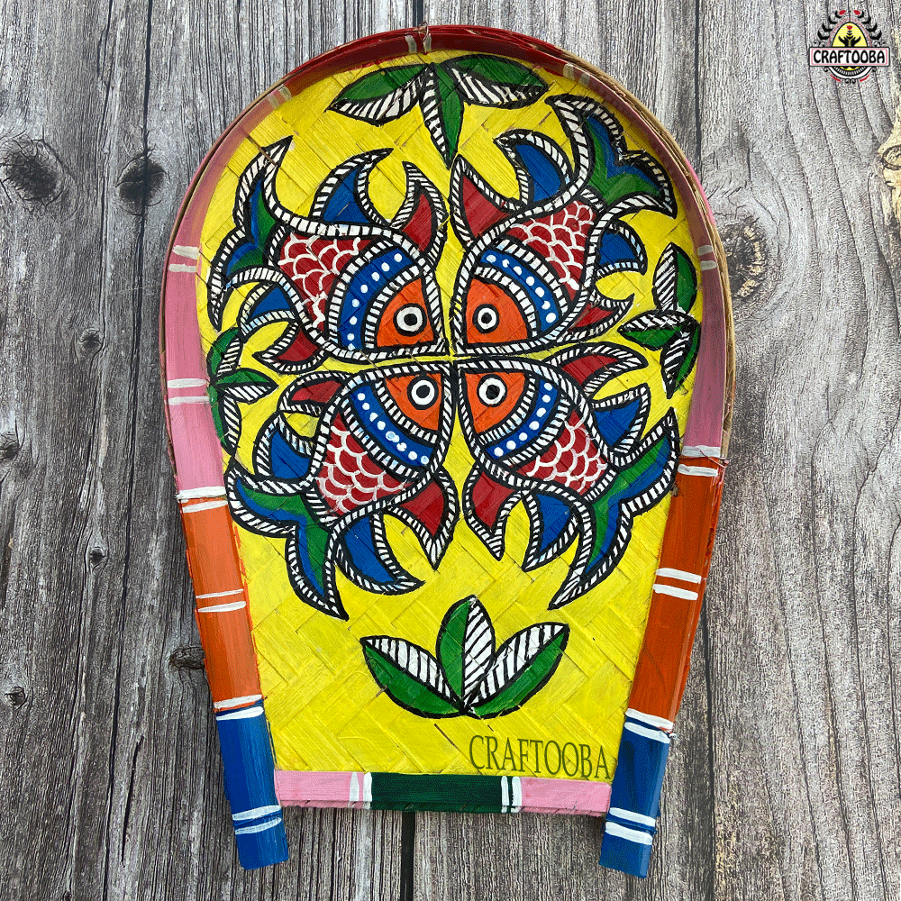 Cane handpainted Kulo art – 11 inches | Cane handpainted Kulo decor