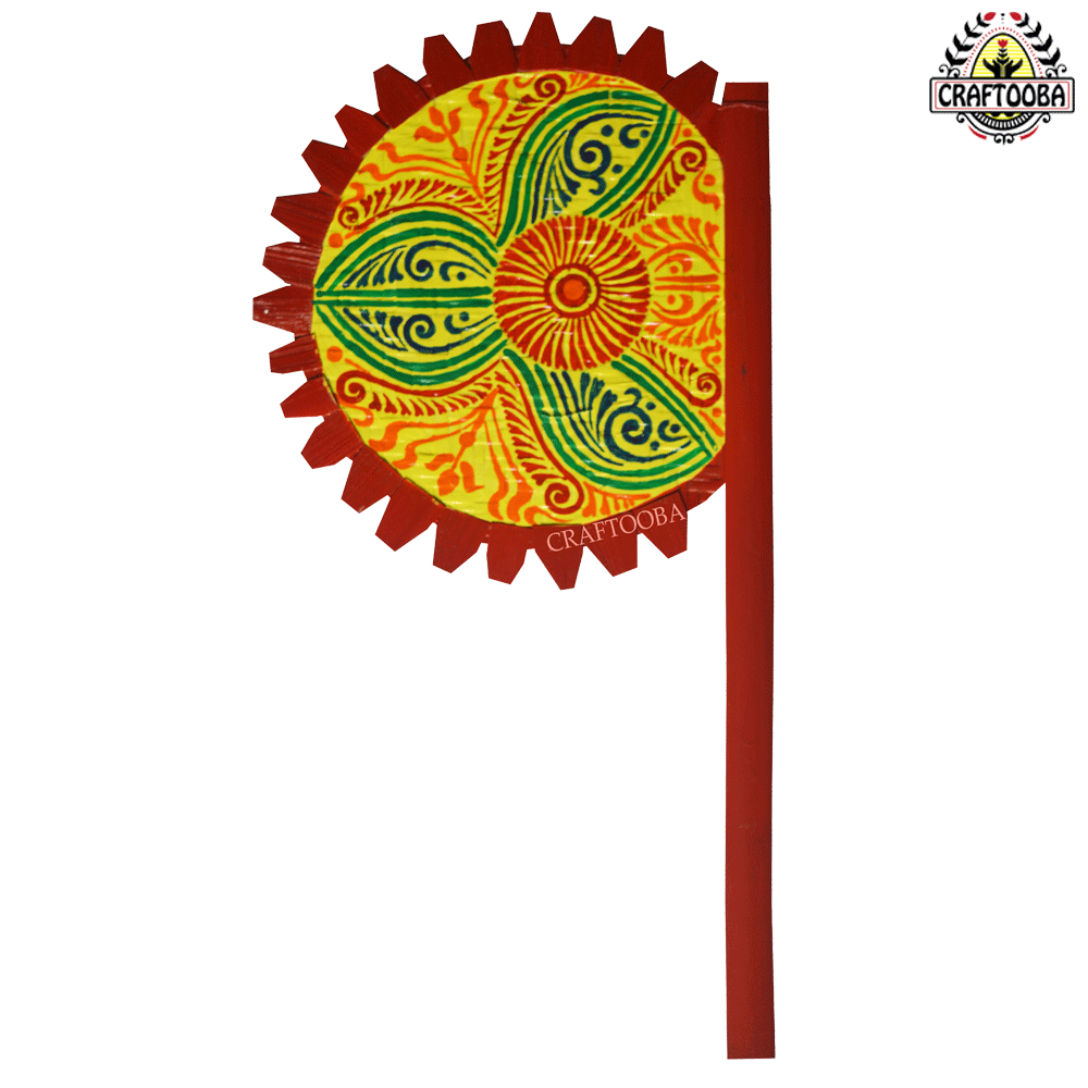 Cane handpainted hatpakha hand fan art – 8.5 inches | Cane handpainted hatpakha hand fan decor