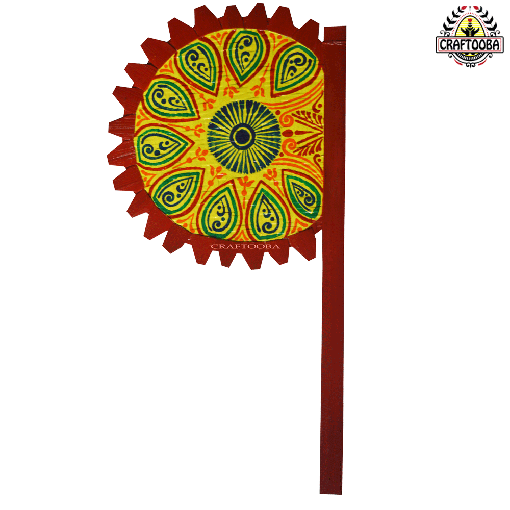 Cane handpainted hatpakha hand fan art – 8.5 inches | Cane handpainted hatpakha hand fan decor