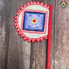 Cane handpainted hatpakha hand fan art – 8.5 inches | Cane handpainted hatpakha hand fan decor