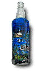 Bottle Art – Bird in winter night