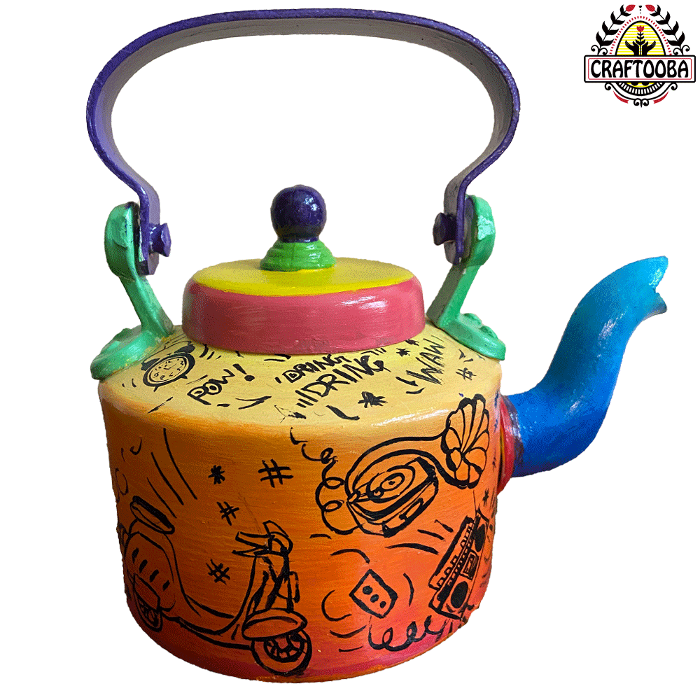 Retro Themed Aluminum Kettle - Small