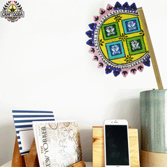 Cane handpainted hatpakha hand fan art – 8.5 inches | Cane handpainted hatpakha hand fan decor