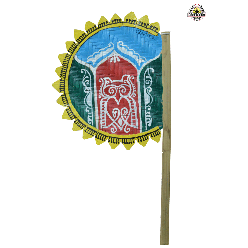 Cane handpainted hatpakha hand fan art – 8 inches | Cane handpainted hatpakha hand fan decor