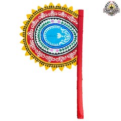 Cane handpainted hatpakha hand fan art – 8.5 inches | Cane handpainted hatpakha hand fan decor