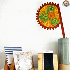 Cane handpainted hatpakha hand fan art – 8.5 inches | Cane handpainted hatpakha hand fan decor