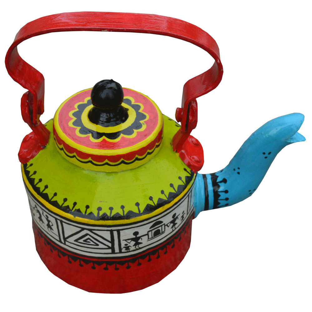 Warli Painting Aluminum Kettle - Medium