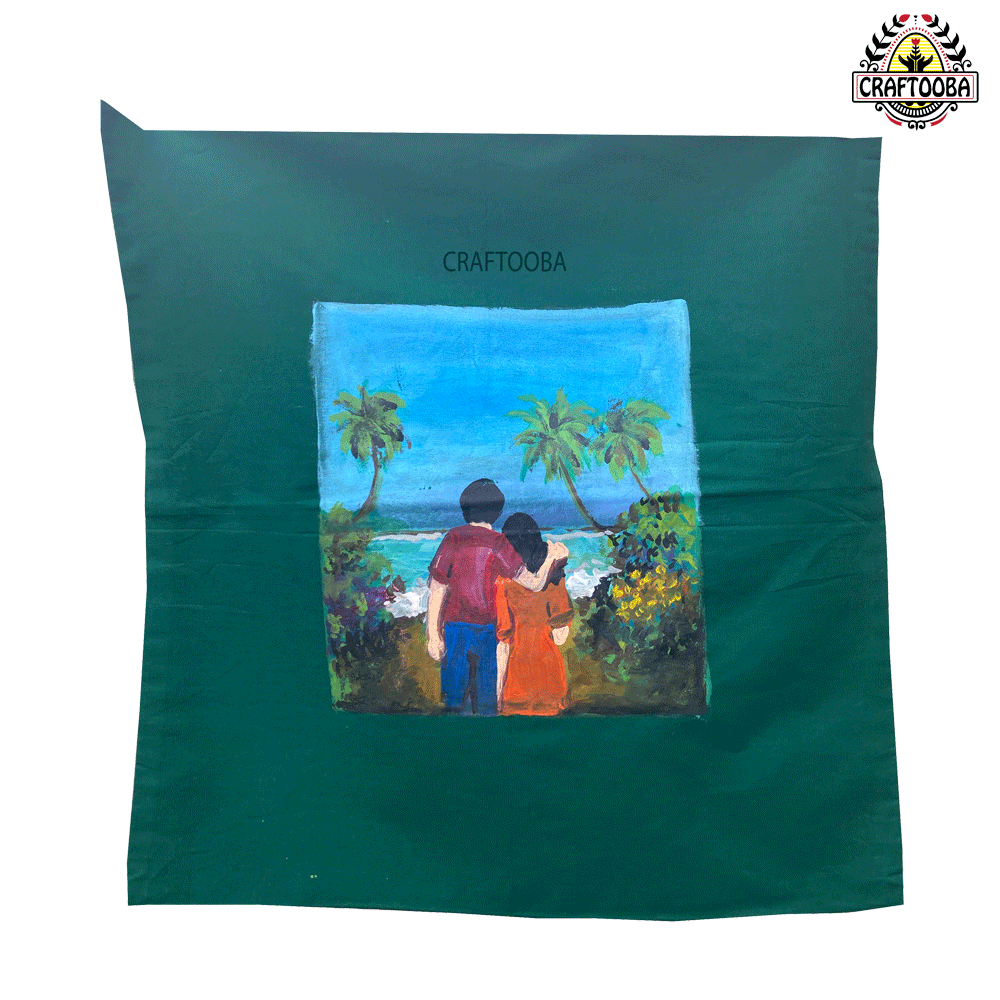 Cotton handpainted cushion Cover – 15 inches