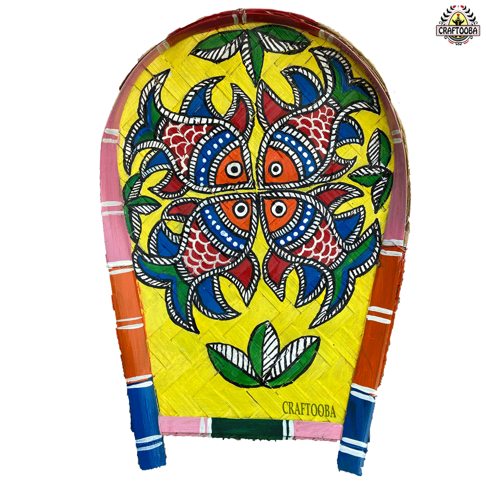 Cane handpainted Kulo art – 11 inches | Cane handpainted Kulo decor