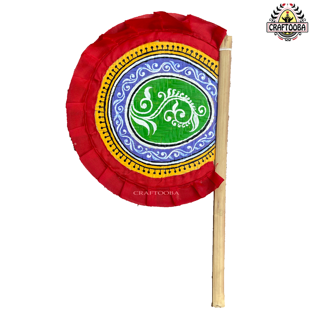 Cane handpainted hatpakha hand fan art – 8.5 inches | Cane handpainted hatpakha hand fan decor