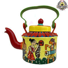 Tribal Patachitra Art Aluminum Kettle - Large