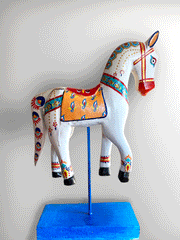 Wooden Hand painted and Hand crafted decorative beautiful Horse Stand table decor 9 inchs