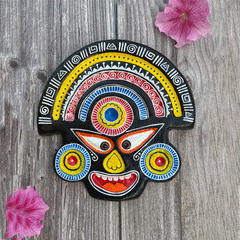 Wooden handpainted face mask | Wooden Face mask decor