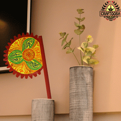 Cane handpainted hatpakha hand fan art – 8.5 inches | Cane handpainted hatpakha hand fan decor