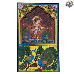 Wooden Hand painted wall hanging mandir and Hand crafted decorative beautiful wall hangings | Wall Decor | Size 15 inches