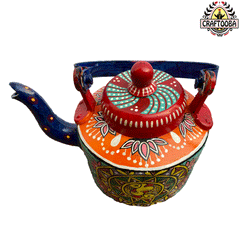 Fish in Madhubani Art Aluminum Kettle - Small