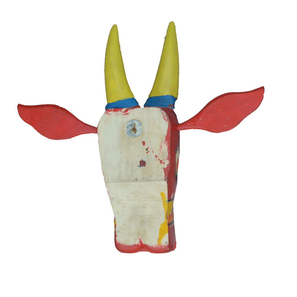 Wooden handpainted cow face – 15 inches | Wooden cow head decor