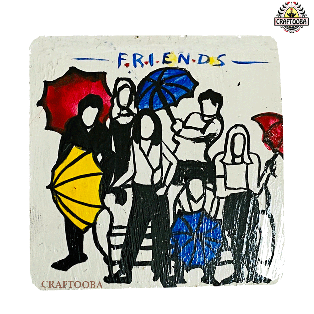 Mdf handpainted Fridge Magnet –FRIENDS set of 6 art – 3.4 inches | Mdf handpainted Fridge Magnet decor