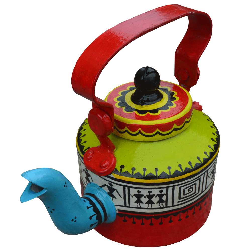 Warli Painting Aluminum Kettle - Medium