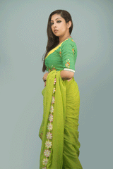 Green Jamdani Fish Embroidered Blouse