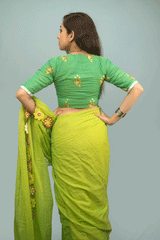 Green Jamdani Fish Embroidered Blouse