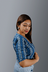 Indigo Hand Block Printed Blouse