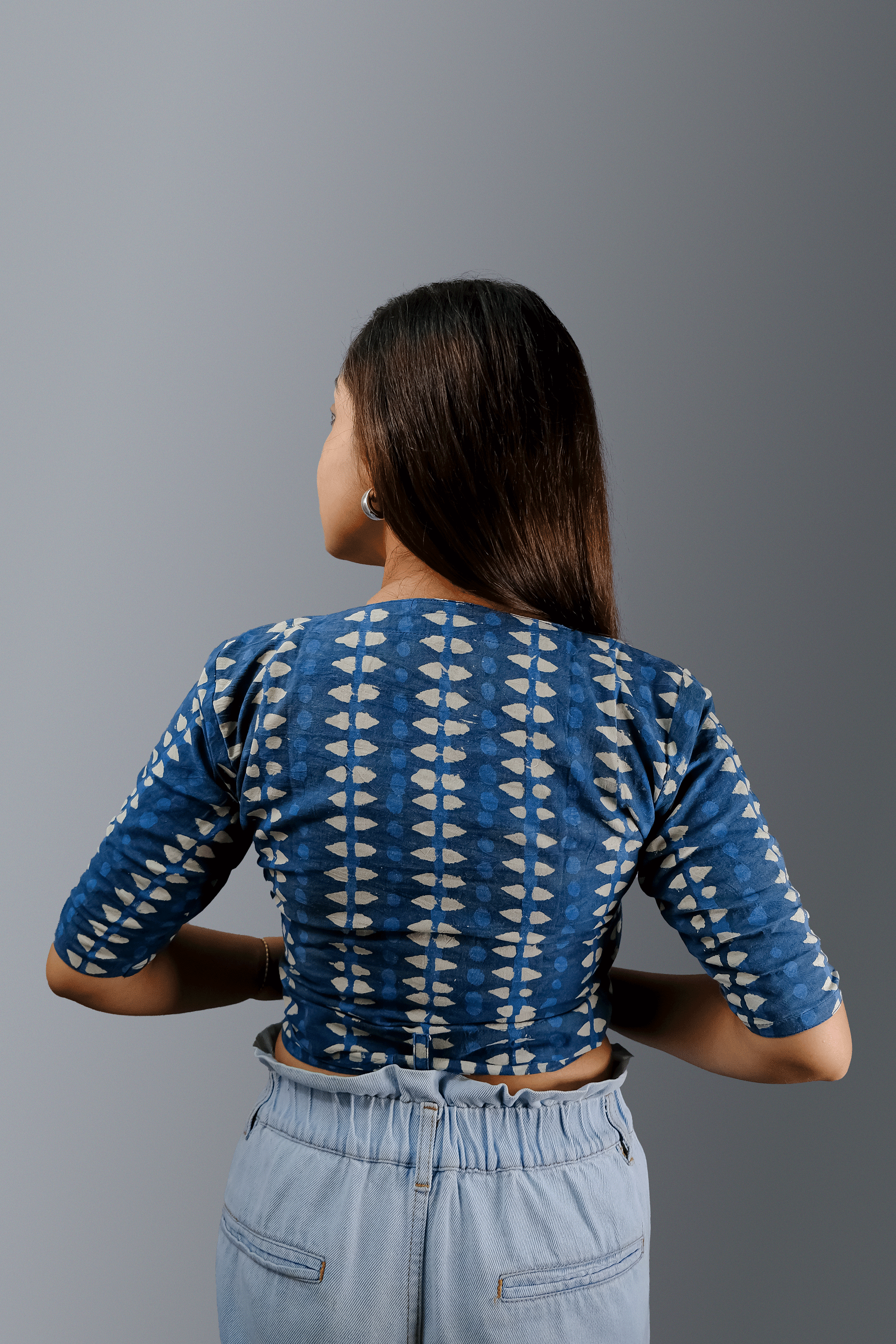 Indigo Hand Block Printed Blouse