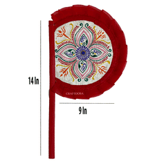 Cane handpainted hatpakha hand fan art – 8.5 inches | Cane handpainted hatpakha hand fan decor