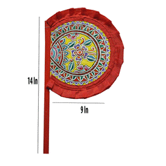 Cane handpainted hatpakha hand fan art – 8.5 inches | Cane handpainted hatpakha hand fan decor