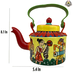 Tribal Patachitra Art Aluminum Kettle - Large