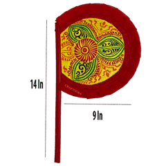 Cane handpainted hatpakha hand fan art – 8.5 inches | Cane handpainted hatpakha hand fan decor