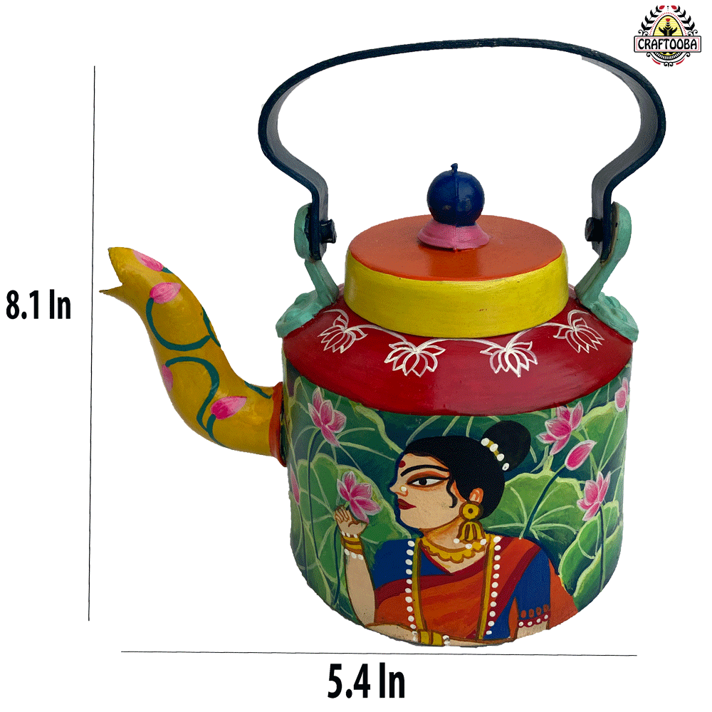 Lady with Lotus Aluminum Kettle - Large