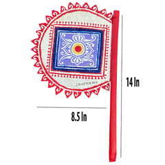 Cane handpainted hatpakha hand fan art – 8.5 inches | Cane handpainted hatpakha hand fan decor