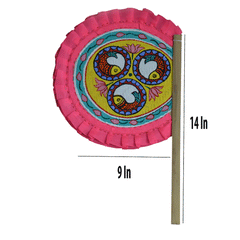 Cane handpainted hatpakha hand fan art – 9 inches | Cane handpainted hatpakha hand fan decor