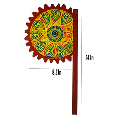 Cane handpainted hatpakha hand fan art – 8.5 inches | Cane handpainted hatpakha hand fan decor