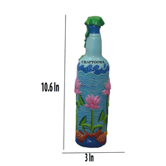 Glass handpainted bottle art – 10.2 inches | Glass handpainted Bottle decor