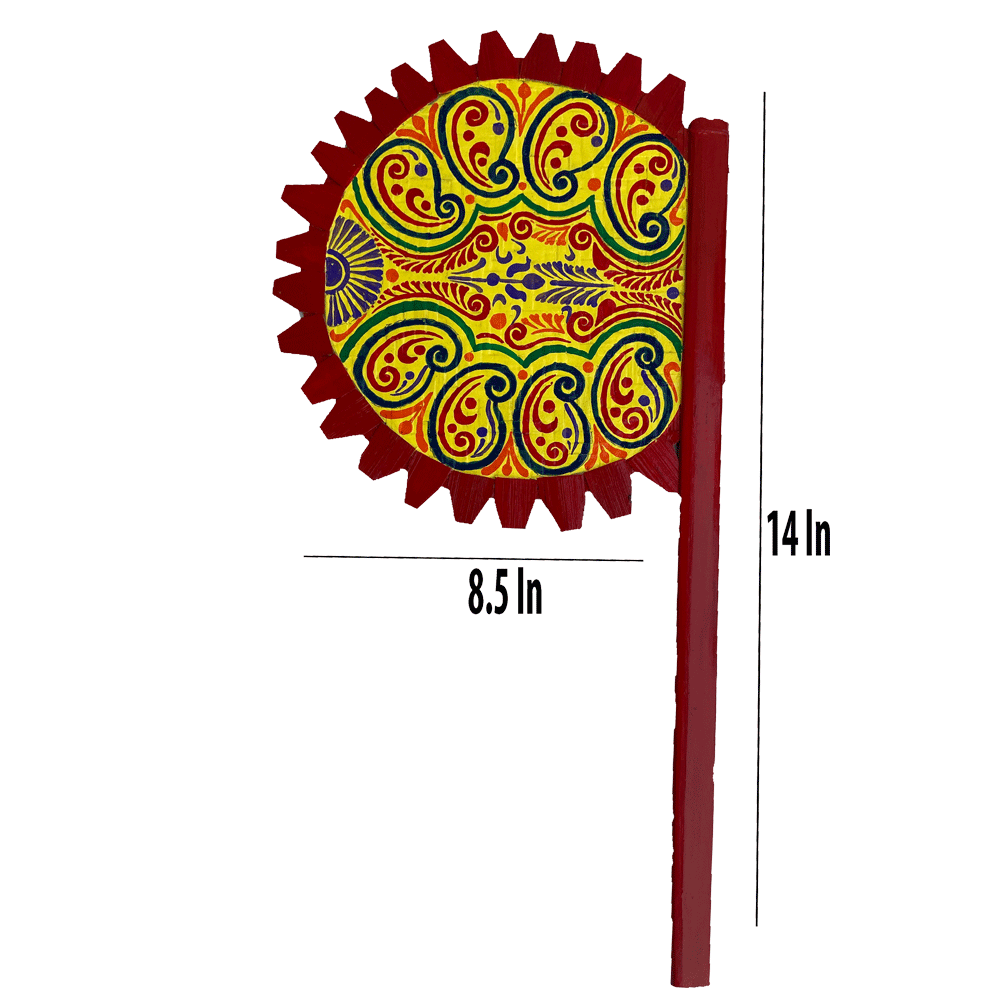 Cane handpainted hatpakha hand fan art – 8.5 inches | Cane handpainted hatpakha hand fan decor