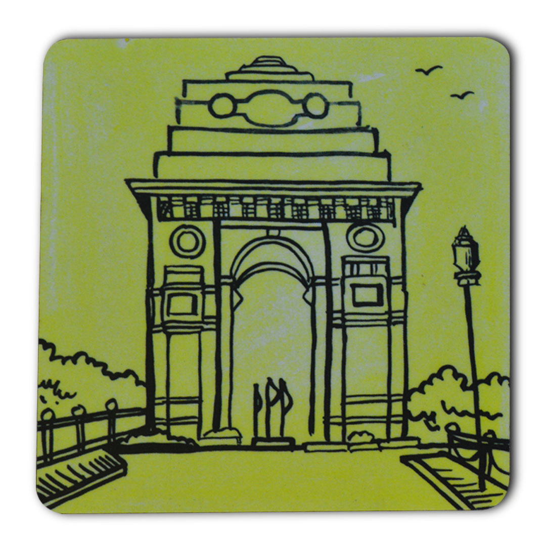 India Gate Inspired Fridge Magnet L- 3.5 Inches, W- 3.5 Inches