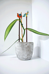 Plant Stakes hand-painted | Bird garden stick | Garden stake (Yard plant, lawn decor, Garden decor, Wooden decor stick for vase or plant pot) | pack of 2 plant stakes