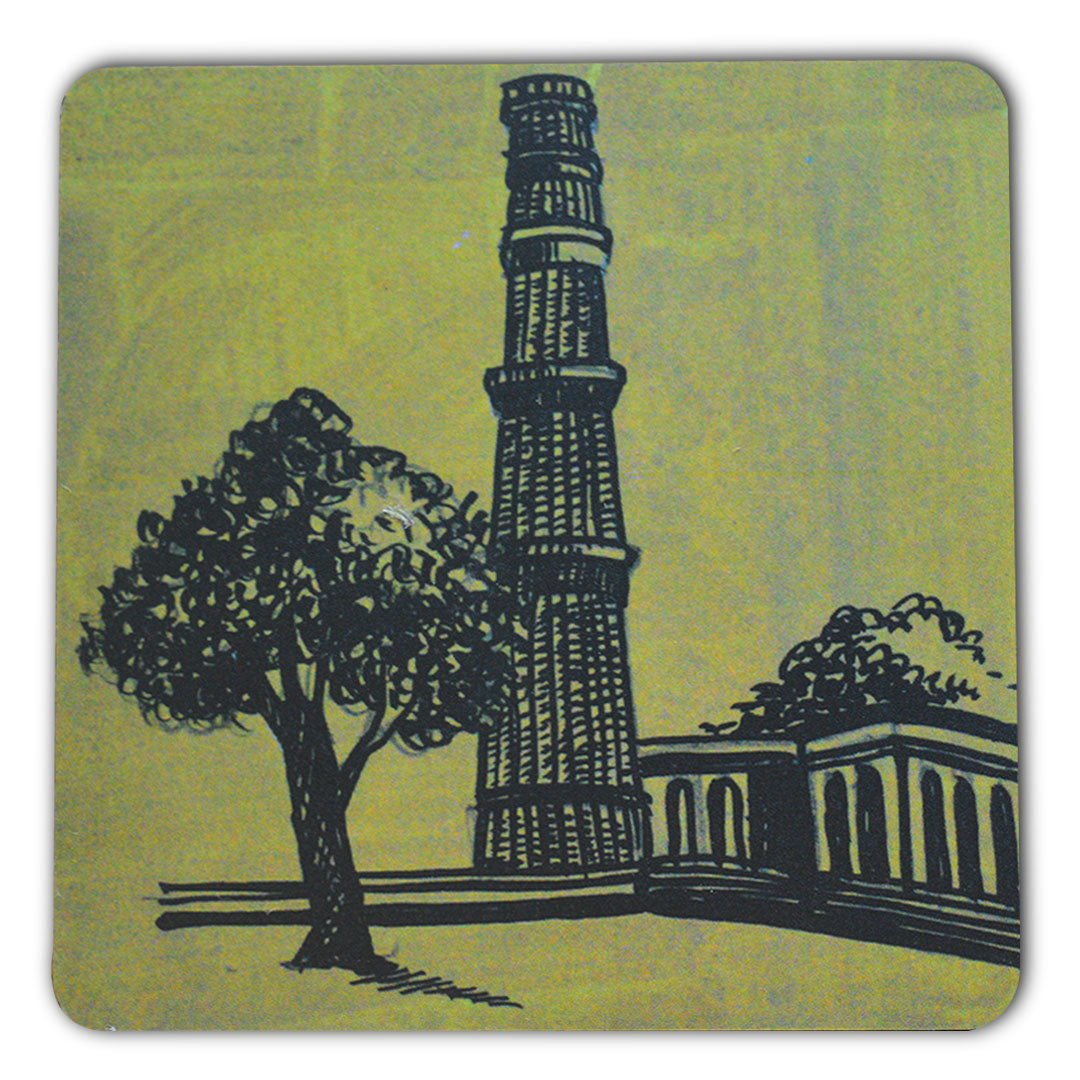 Delhi Qutub Minar Inspired Fridge Magnet L- 3.5 Inches, W- 3.5 Inches | Fridge Magnet Incredible India