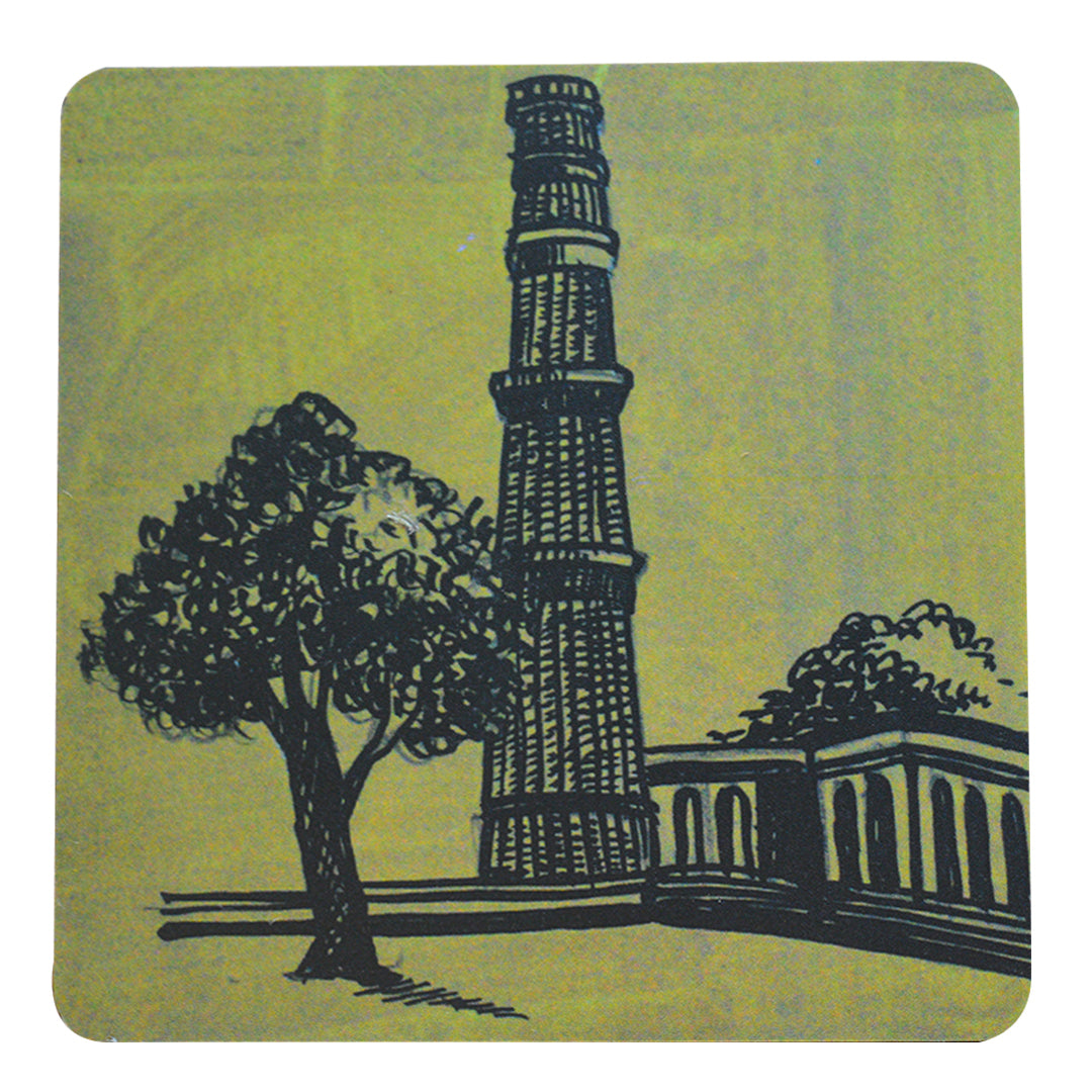 Delhi Qutub Minar Inspired Fridge Magnet L- 3.5 Inches, W- 3.5 Inches | Fridge Magnet Incredible India