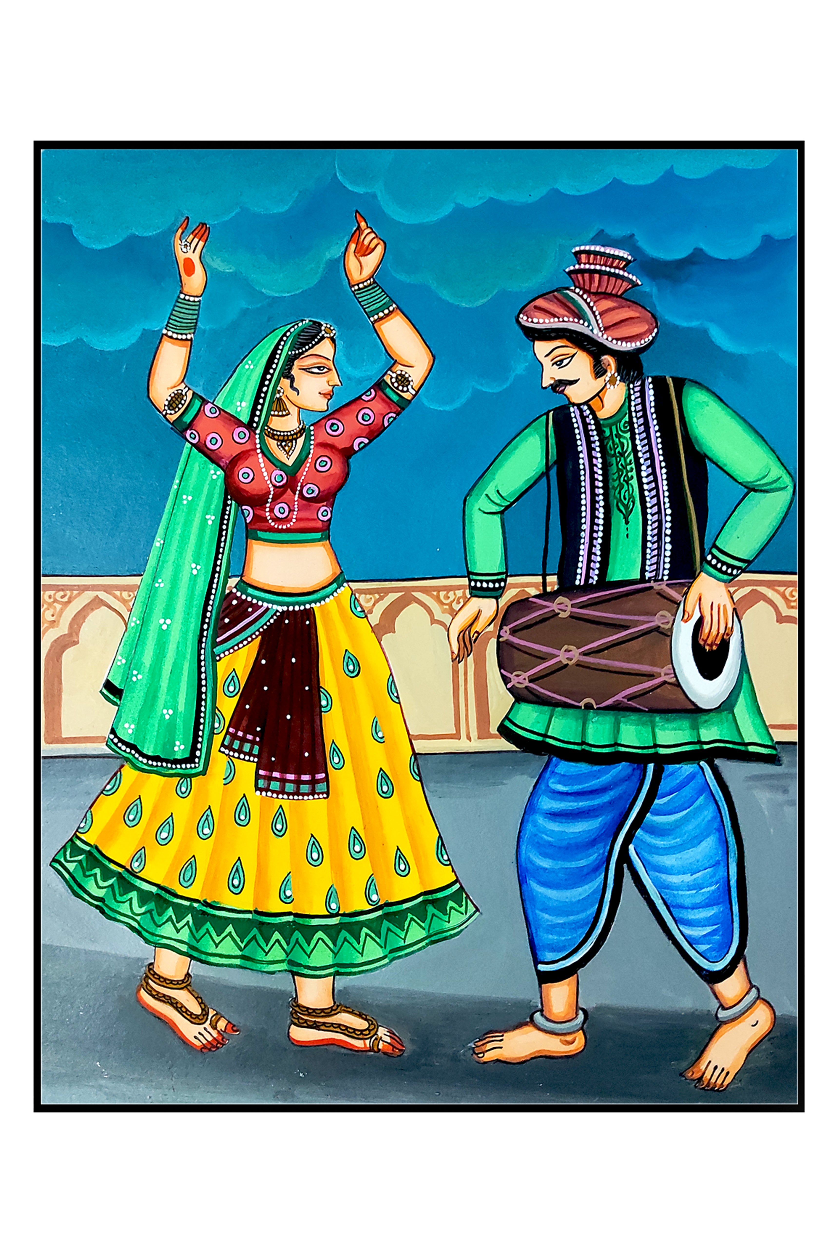 Folk dance of Punjab India Tapestry by Uma Krishnamoorthy - Fine Art America
