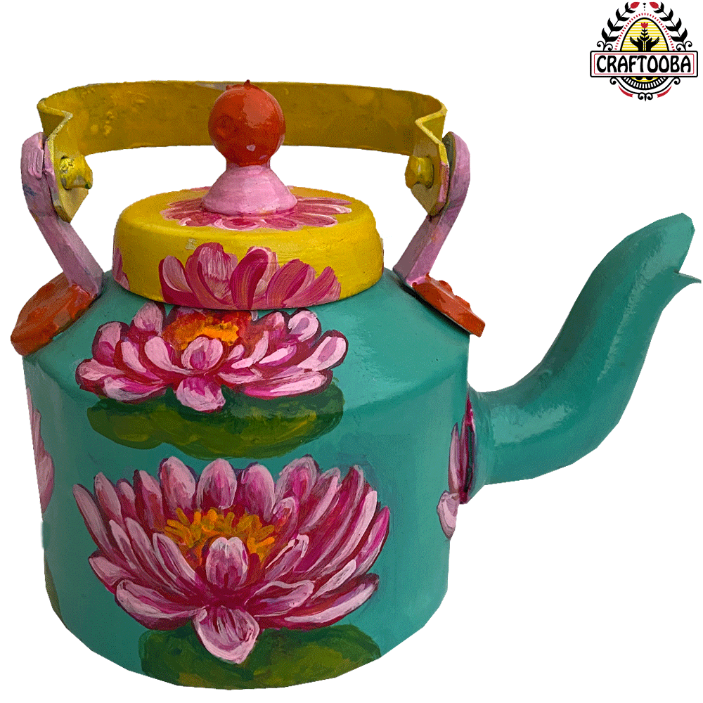 Lotus Painting Aluminum Kettle Small