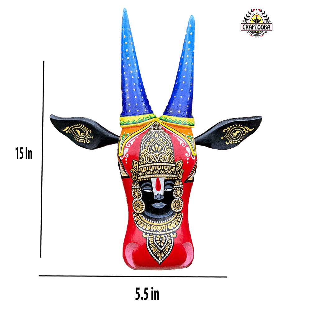 Red Lord Venkateshwara | Lord Balaji 15 inches cow head